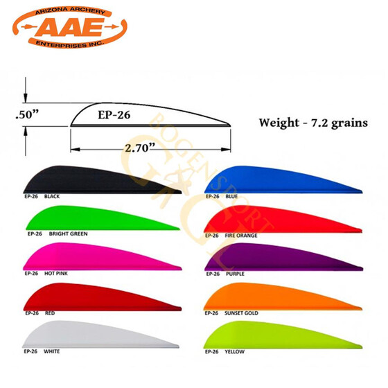 AAE Arizona Vane Elite Plastic Fletch -16 Blau